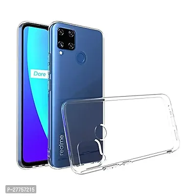 RichCell Soft Silicone|Perfect Fitting Hybrid Edge to Edge Side Protection Transparent Back Cover for Realme C15-thumb0