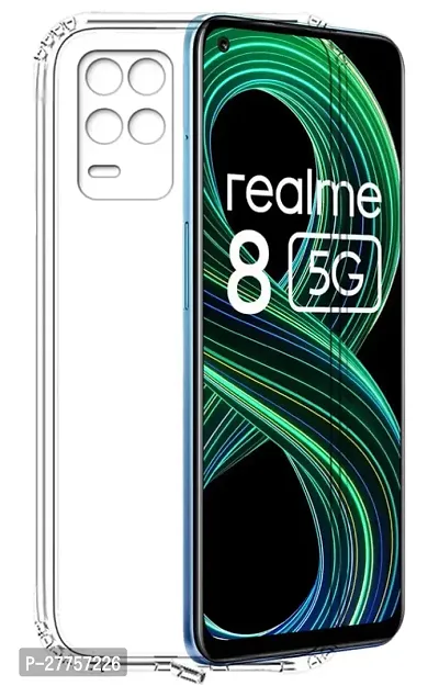 RichCell Soft Silicone|Perfect Fitting Hybrid Edge to Edge Side Protection Transparent Back Cover for Realme 8 5G-thumb0