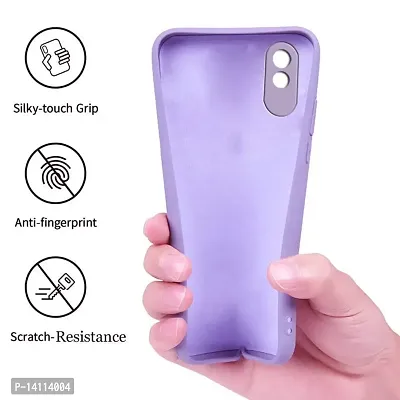 Cute Click Soft Silicone Slim Matte Liquid Silicone TPU | Shockproof Slim Back Cover Case for Redmi 9A  - Purple-thumb2