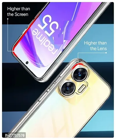 RichCell Soft Silicone|Perfect Fitting Hybrid Edge to Edge Side Protection Transparent Back Cover for Realme C55-thumb2