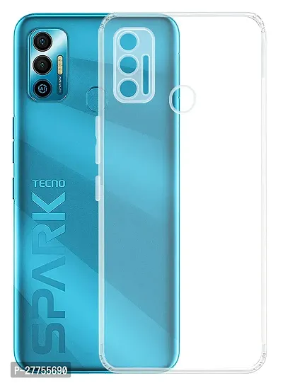 RichCell Soft Silicone|Perfect Fitting Hybrid Edge to Edge Side Protection Transparent Back Cover for Tecno Spark 7-thumb0