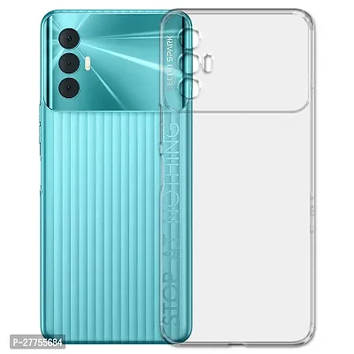 RichCell Soft Silicone|Perfect Fitting Hybrid Edge to Edge Side Protection Transparent Back Cover for Tecno POVA 3-thumb0