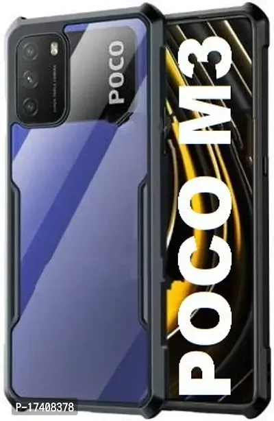 Rich Cell Shockproof Crystal Clear Eagle Back Cover With 360 Protection for POCO M3 - Black-thumb0