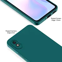 Cute Click Soft Silicone Slim Matte Liquid Silicone TPU | Shockproof Slim Back Cover Case for Redmi 9A  - Green-thumb1