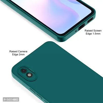 Cute Click Soft Silicone Slim Matte Liquid Silicone TPU | Shockproof Slim Back Cover Case for Redmi 9A  - Green-thumb2