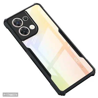 Rich Cell Shockproof Crystal Clear Eagle Back Cover With 360 Protection for Oppo Reno 8 - Black-thumb0