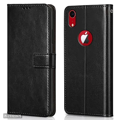 Rich Cell Shockproof Vintage Flip Back Cover For Iphone Xr - Black-thumb0
