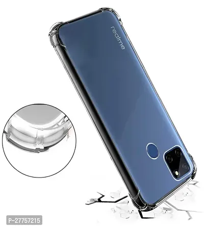 RichCell Soft Silicone|Perfect Fitting Hybrid Edge to Edge Side Protection Transparent Back Cover for Realme C15-thumb3