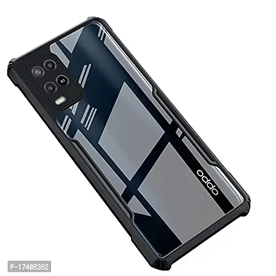 Rich Cell Shockproof Crystal Clear Eagle Back Cover With 360 Protection for Oppo A54 4G - Black-thumb0