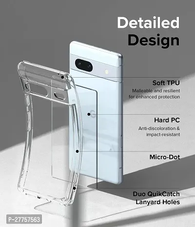 RichCell Soft Silicone|Perfect Fitting Hybrid Edge to Edge Side Protection Transparent Back Cover for Pixel 7A-thumb4