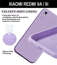 Cute Click Soft Silicone Slim Matte Liquid Silicone TPU | Shockproof Slim Back Cover Case for Redmi 9A  - Purple-thumb3