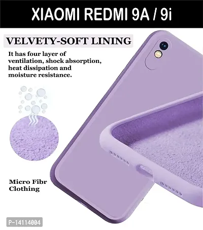 Cute Click Soft Silicone Slim Matte Liquid Silicone TPU | Shockproof Slim Back Cover Case for Redmi 9A  - Purple-thumb4