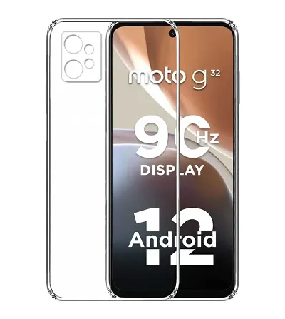 RRTBZ Soft Flexible Silicone Transparent Back Cover Compatible for Motorola Moto G32