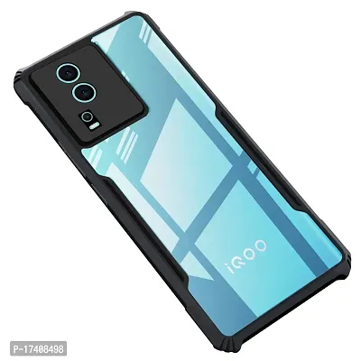 Rich Cell Shockproof Crystal Clear Eagle Back Cover With 360 Protection for IQOO Neo 7 - Black-thumb0