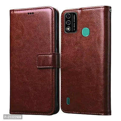 Rich Cell Shockproof Vintage Flip Back Cover For Itel A48 - Brown