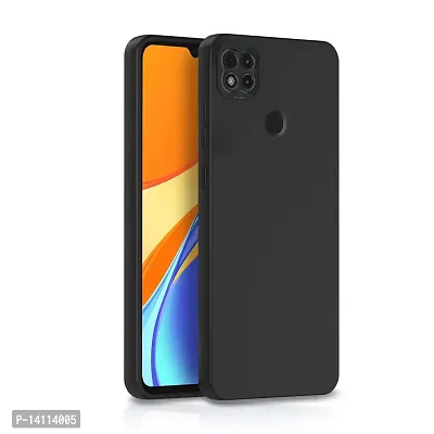 Cute Click Soft Silicone Slim Matte Liquid Silicone TPU | Shockproof Slim Back Cover Case for Redmi 9C  - Black