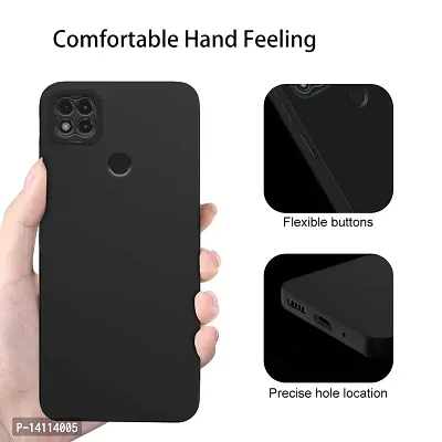 Cute Click Soft Silicone Slim Matte Liquid Silicone TPU | Shockproof Slim Back Cover Case for Redmi 9C  - Black-thumb4