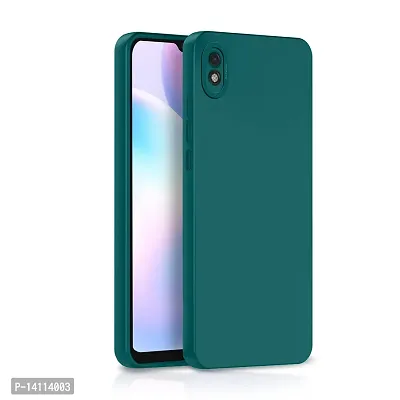 Cute Click Soft Silicone Slim Matte Liquid Silicone TPU | Shockproof Slim Back Cover Case for Redmi 9A  - Green