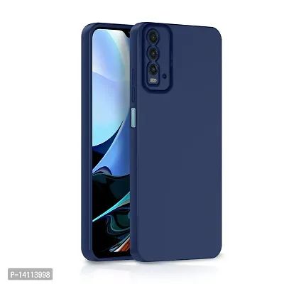 Cute Click Soft Silicone Slim Matte Liquid Silicone TPU | Shockproof Slim Back Cover Case for Mi 9 Power  - Blue-thumb0