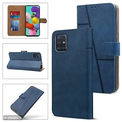 Rich Cell Shock Proof Vintage Flip Back Cover for Samsung Galaxy A51 - Blue-thumb3