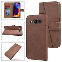Rich Cell Shock Proof Vintage Flip Back Cover for Samsung Galaxy J7 Nxt - Brown-thumb1