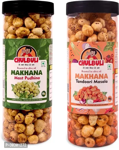 Combo Of Tandoori Masala Mast Pudhina Makhana Roasted in Olive Oil PACK OF 2-thumb0