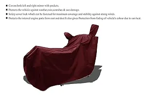 HIRANKI : Two Wheeler - Motercycle  Bike and Scooty  Cover For   HONDA CBF Stunner with Water-Resistant and Dust Proof Premium 190T Fabric_Brown-thumb3