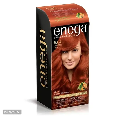 Enega nourishing no ammonia copper red cream hair color with argon oil green tea extract 120ml