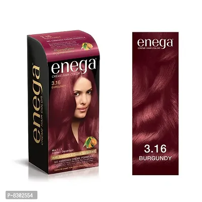 Enega nourishing no ammonia burgundy cream hair color with argon oil green tea extract 120ml-thumb2