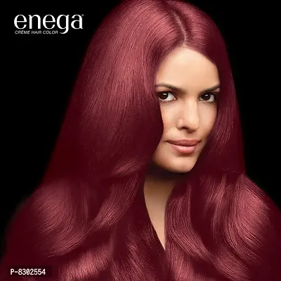 Enega nourishing no ammonia burgundy cream hair color with argon oil green tea extract 120ml-thumb3