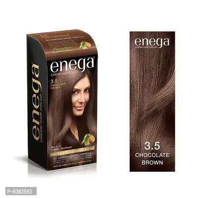 Enega nourishing no ammonia chocolate brown cream hair color with argon oil green tea extract 120ml-thumb2