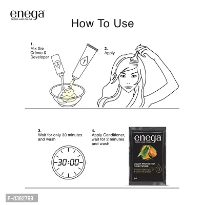 Enega nourishing no ammonia dark brown cream hair color with argon oil green tea extract 120ml-thumb5