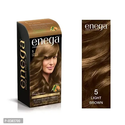 Enega nourishing no ammonia light brown cream hair color with argon oil green tea extract 120ml-thumb2