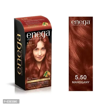 Enega nourishing no ammonia mahogany cream hair color with argon oil green tea extract 120ml-thumb2