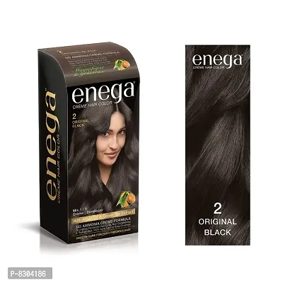 Enega nourishing no ammonia original black cream hair color with argon oil green tea extract 120ml-thumb2