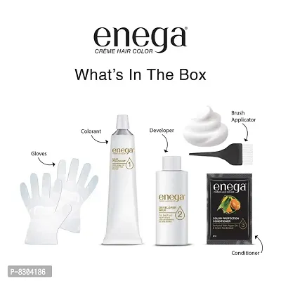 Enega nourishing no ammonia original black cream hair color with argon oil green tea extract 120ml-thumb4