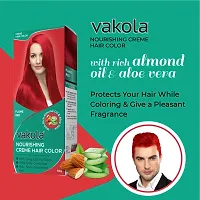 Vakola nourishing  Flame Red cream hair color with rich almond oil  aloe Vera extract - 100ml (Pack of 10)-thumb2