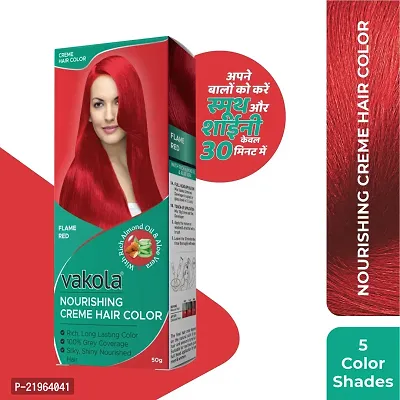 Vakola nourishing  Flame Red cream hair color with rich almond oil  aloe Vera extract - 100ml (Pack of 10)-thumb4