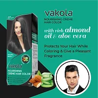 Vakola nourishing  Natural Black cream hair color with rich almond oil  aloe Vera extract - 100ml (Pack of 10)-thumb3