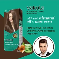 Vakola nourishing  Dark Brown cream hair color with rich almond oil  aloe Vera extract - 100ml (Pack of 10)-thumb2