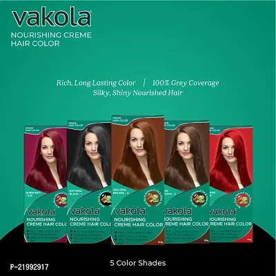 Vakola nourishing  Natural Brown cream hair color with rich almond oil  aloe Vera extract - 100ml (Pack of 10)-thumb4