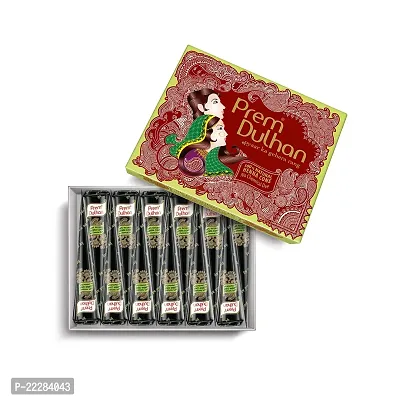 Prem Dulhan Mehendi Cone 12pcs of 25gm in 1 Box, 100% Pure Leaf of Natural Henna No Chemicals, No PPD, Green  Cone Black(Pack of 1)-thumb2