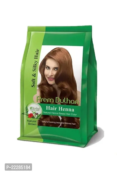 Prem Dulhan Hair Henna Natural Henna Based Hair Color |Natural Brown| -125gm (Pack of 1)-thumb0