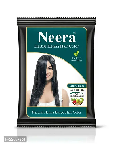 Neera Harbal No Ammonia Long Lasting Natural Henna Based Hair Color for Men And Women 10 GRM (Pack of 50) (Natural Black)-thumb4