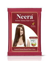 Neera Harbal No Ammonia Long Lasting Natural Henna Based Hair Color for Men And Women 15 GRM (Pack of 50) (Natural Brown)-thumb2