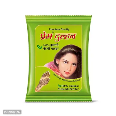 Prem Dulhan 100% Pure Natural Henna Mehendi Powder for hair | for men  women , 250gm - Green (pack of 1)-thumb0