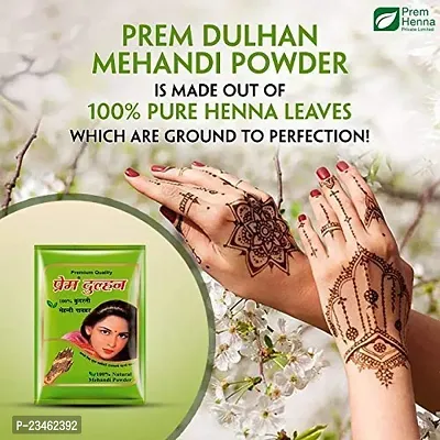 Prem Dulhan 100% Pure Natural Henna Mehendi Powder for hair | for men  women , 250gm - Green (pack of 1)-thumb2