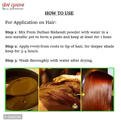 Prem Dulhan 100% Pure Natural Henna Mehendi Powder for hair | for men  women , 250gm - Green (pack of 1)-thumb3