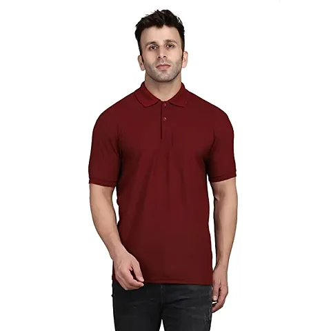 Dfulmine Men's Polo T-shirt hirts Regular Fit Poly Golf T-shirts Soft Breathable Fashion Casual Collared Tshirts