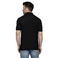 Dfulmine Men's black Polo T-shirt hirts Regular Fit Poly Cotton Golf T-shirts Soft Breathable Fashion Casual Collared Tshirts-thumb1